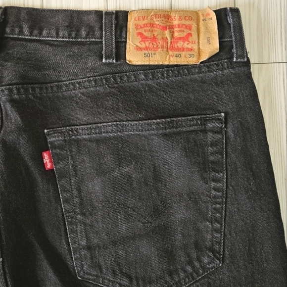 Levi's 501 Original Fit Jean in All Nighter Black Men's Size 40 x 30 - Picture 10 of 13